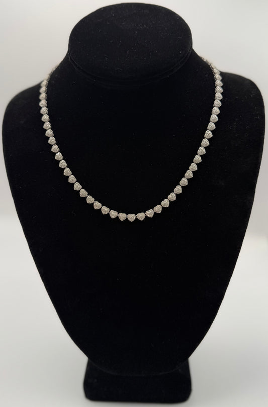 CHOKER OF HEART WHITE GOLD IN 14K