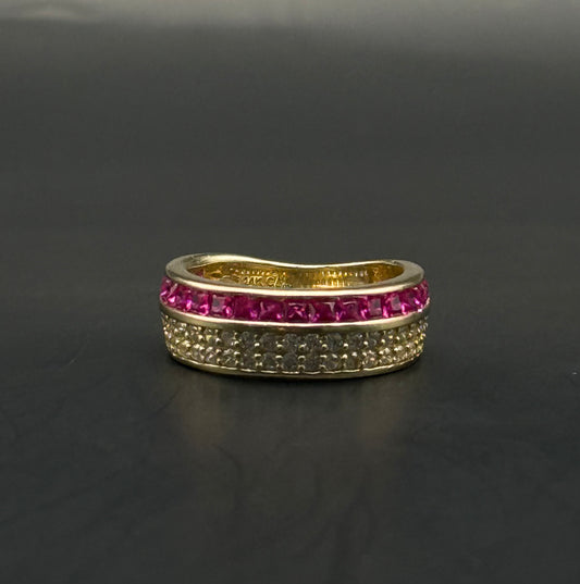 RING WHITE AND PURPLE IN 14K GOLD