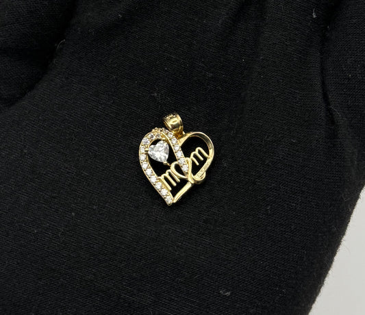 MEDAL HEART MOM IN GOLD 14K