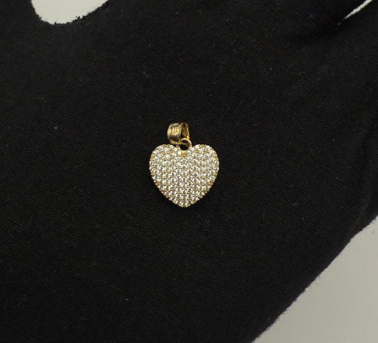 ICED HEART IN 14K GOLD