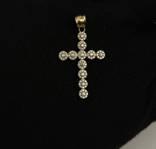RADIANT CROSS CHARM IN 14K GOLD