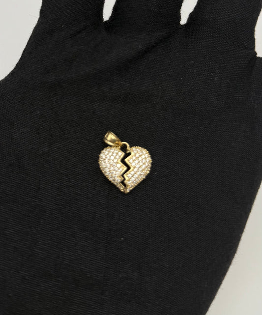 BROKEN HEART MEDAL IN GOLD 14K