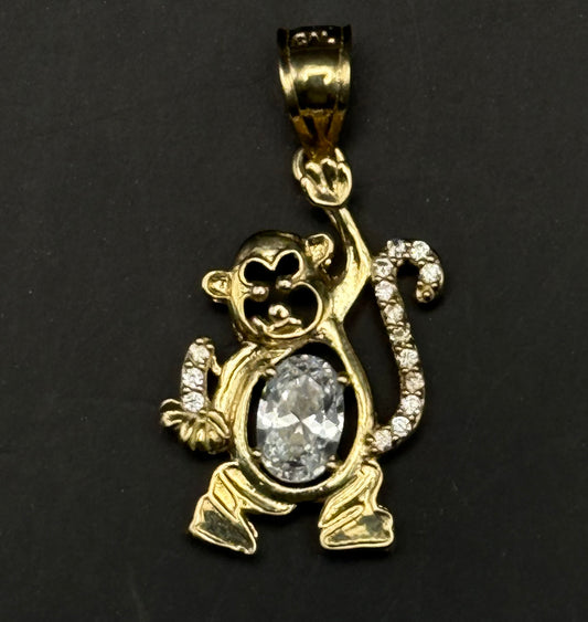 MEDAL ANGRY MONKEY IN 14K GOLD