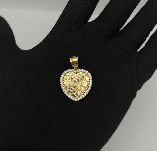HEART STONES MEDAL IN GOLD 14K