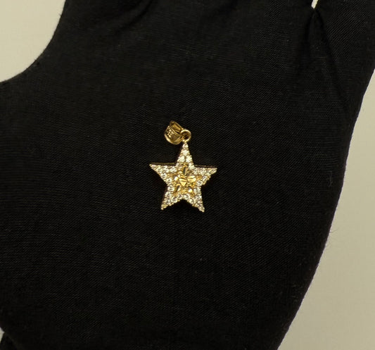 FULL STAR MEDAL IN GOLD 14K