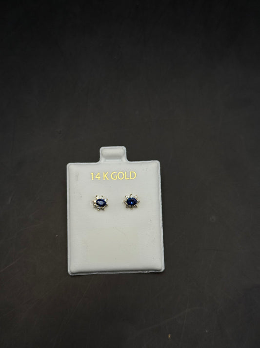 BLUE EARRINGS IN GOLD 14K