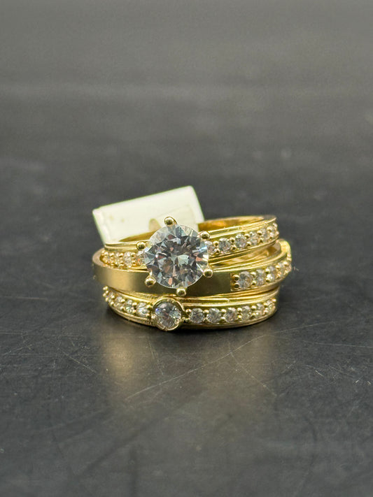 TRIO OF WEDDING RINGS IN 14K GOLD