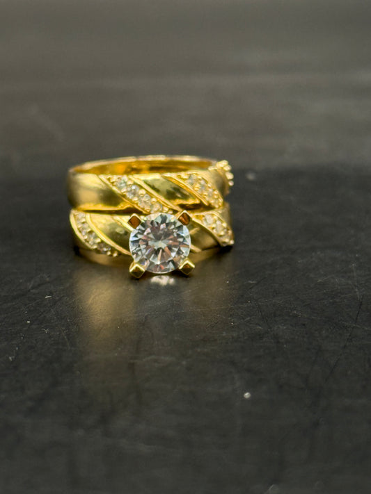 DUO OF WEDDING RINGS IN 14K GOLD