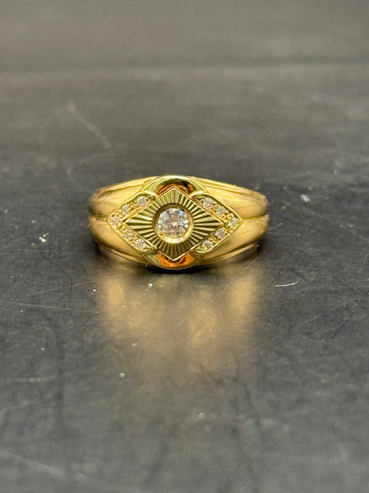 RING DIAMOND SHAPED IN 14K GOLD