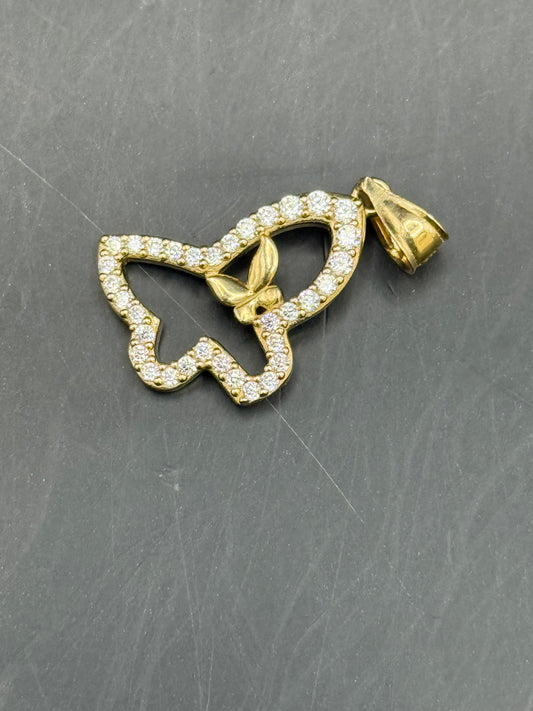 MEDAL BUTTERFLY  IN 14K GOLD