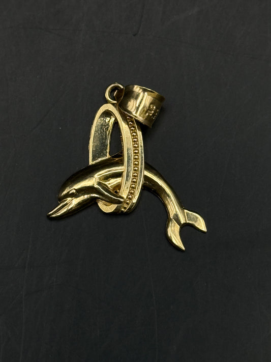 MEDAL DOLPHIN IN 14K GOLD