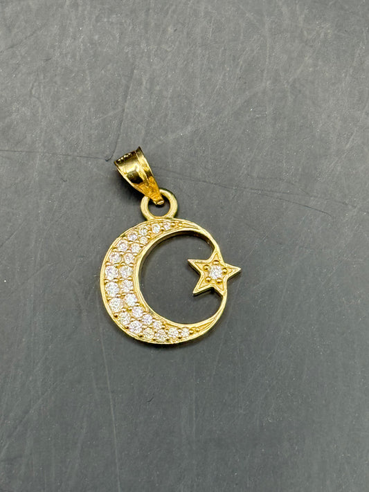 MOON STAR IN GOLD 14K