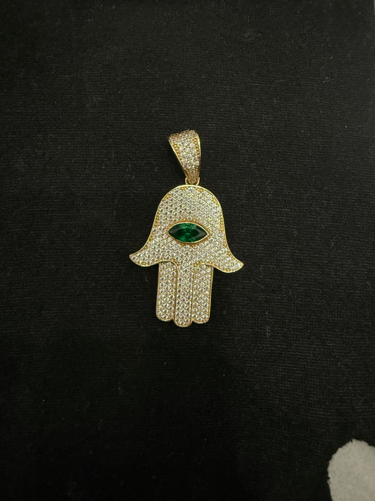 HAMSA HAND MEDAL IN GOLD 14K