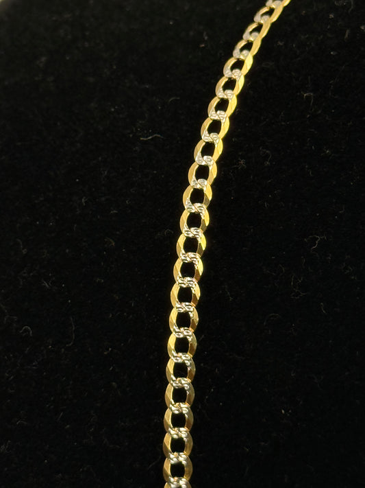 CUBAN CHAIN TWO TONE GOLD IN 14K