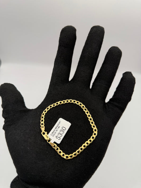 CUBAN BRACELET GOLD IN 14K