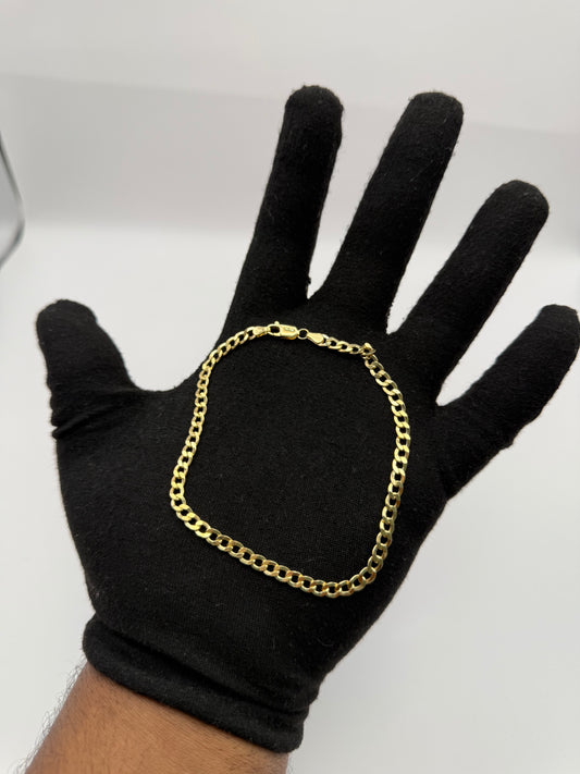 BRACELET CUBAN HOLLOW IN GOLD 14K