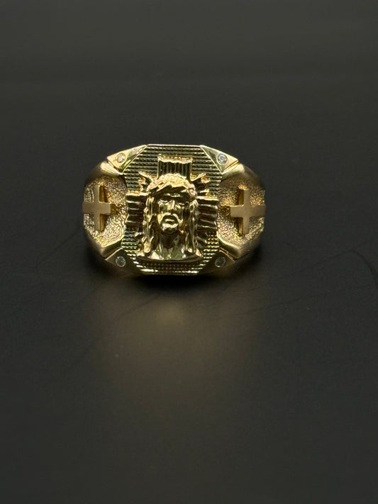 RING FACE OF CHRIST IN 14K GOLD