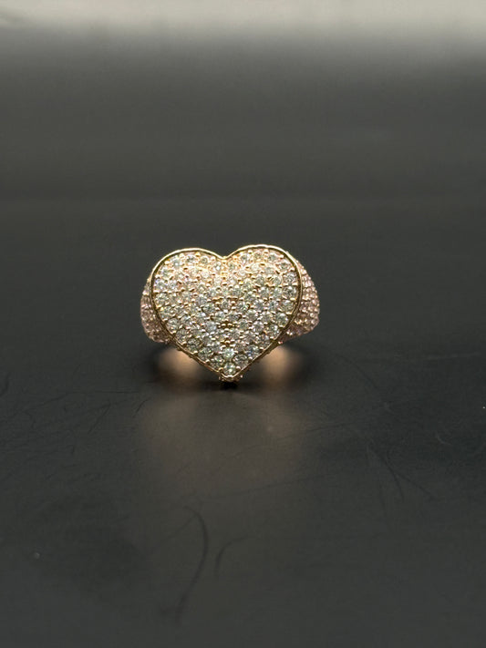 RING OF HEART ROSE IN 14K GOLD