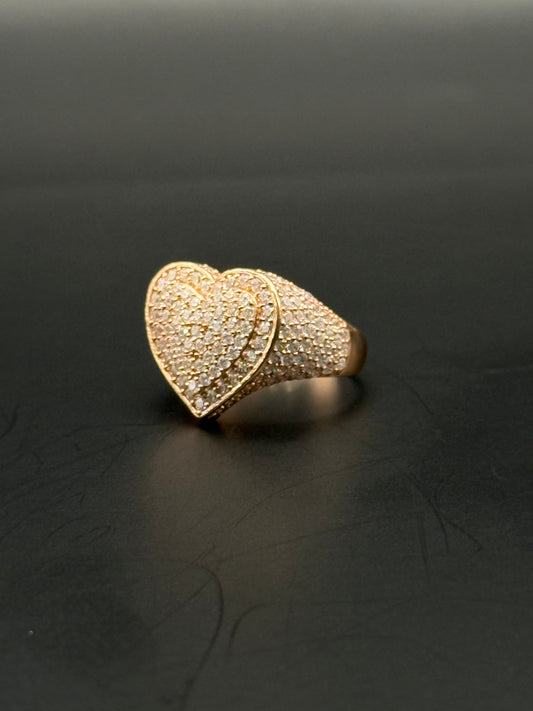 RING OF HEART ROSE IN 14K GOLD