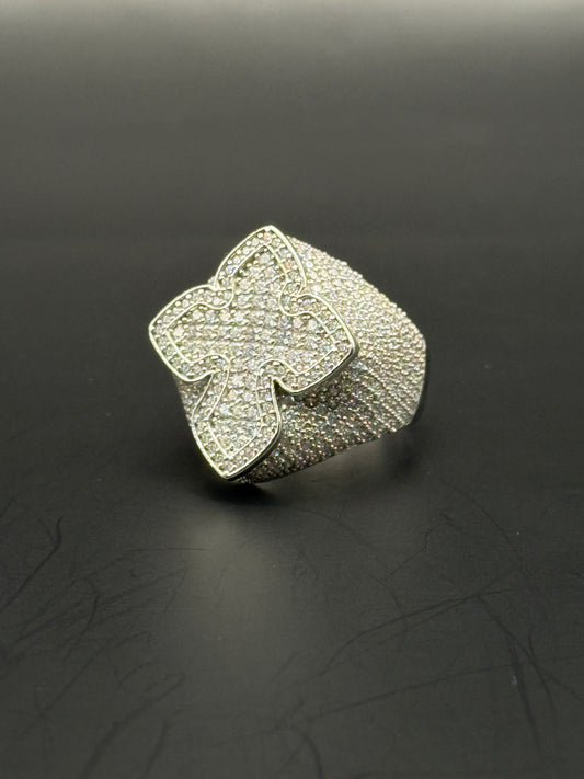 RING CROSS IN 14K WHITE GOLD