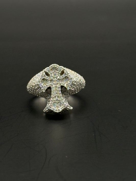 RING CROSS IN 14K WHITE GOLD