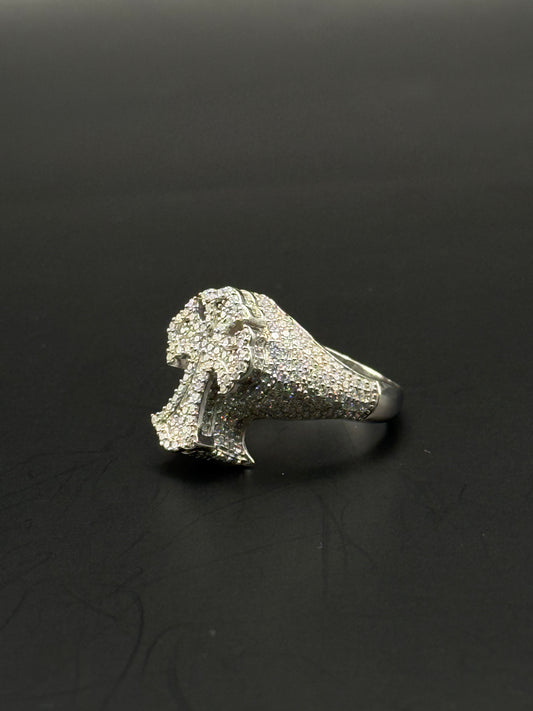 RING CROSS IN 14K WHITE GOLD