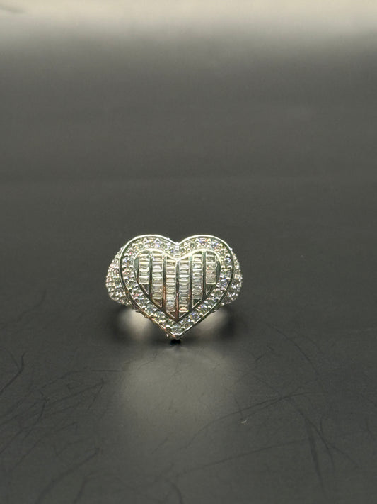 RING HEART IN 14K WHITE GOLD