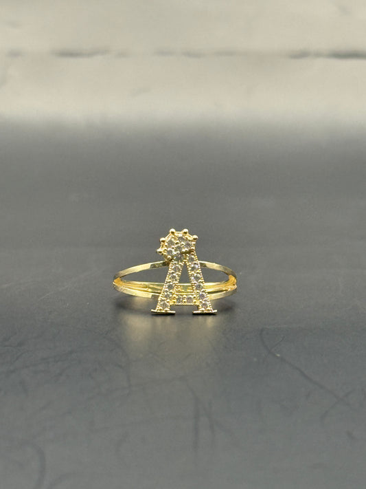 RING LETTER A IN 14K GOLD