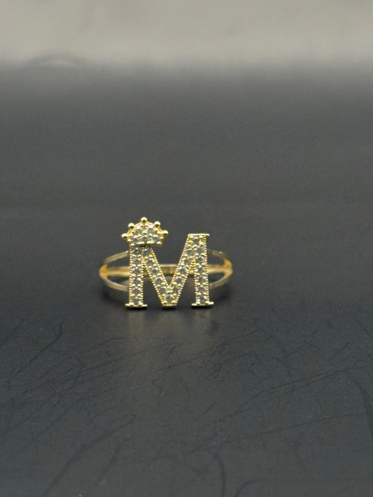 RING LETTER M IN 14K GOLD