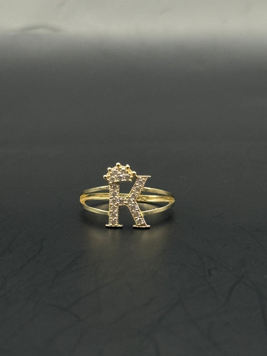 RING LETTER K IN 14K GOLD