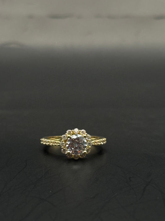 RING BRILLIANT FLOWER IN 14K GOLD