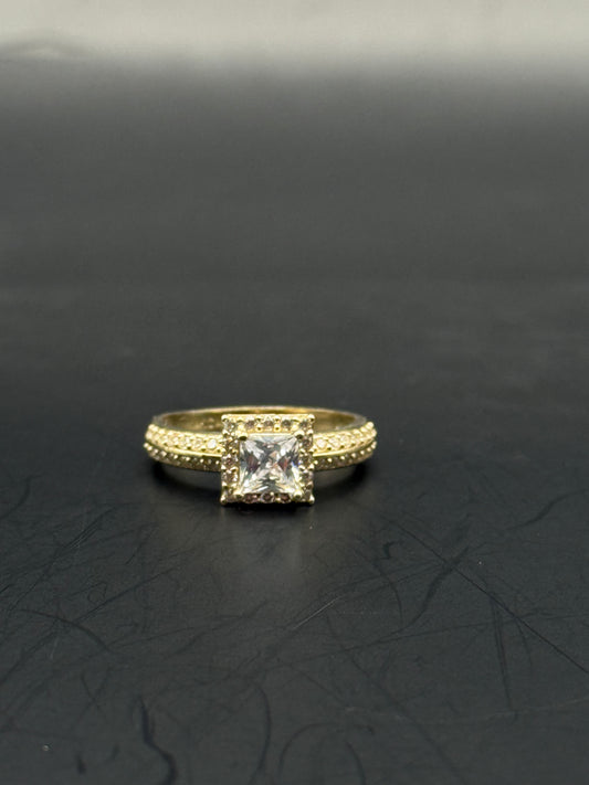 RING BRILLIANT SQUARED IN 14K GOLD