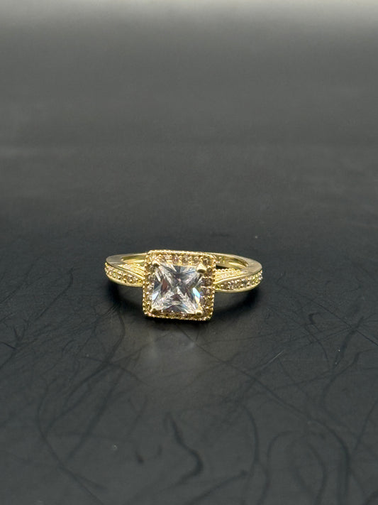 RING BRILLIANT SQUARED IN 14K GOLD