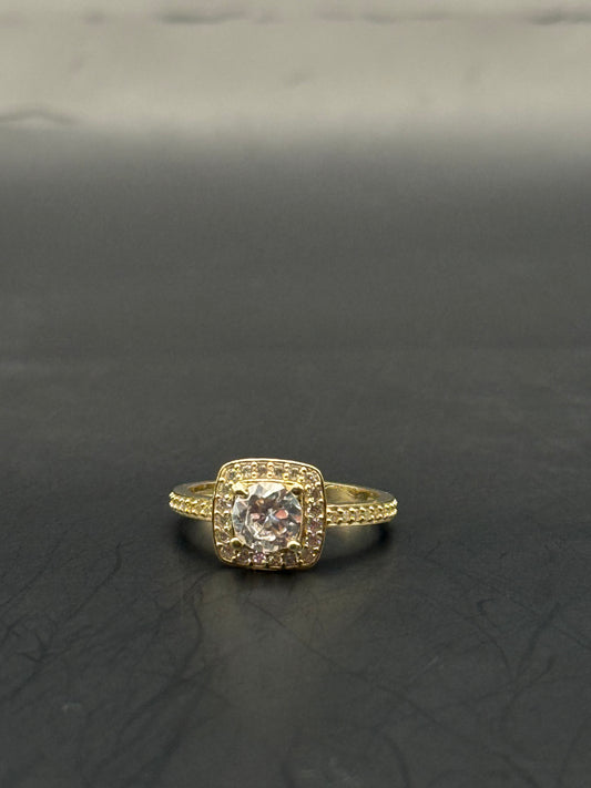 RING BRILLIANT SQUARED IN 14K GOLD