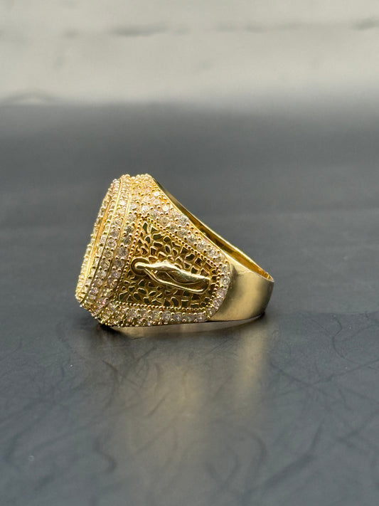 RING ICED MEN’S  RING IN 14K GOLD