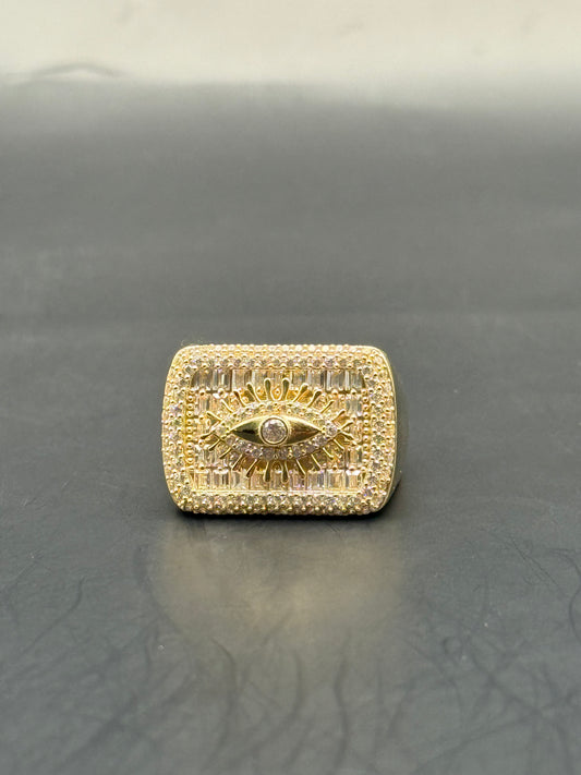 RING EYE OF PROVIDENCE ICED OUT IN 14K GOLD