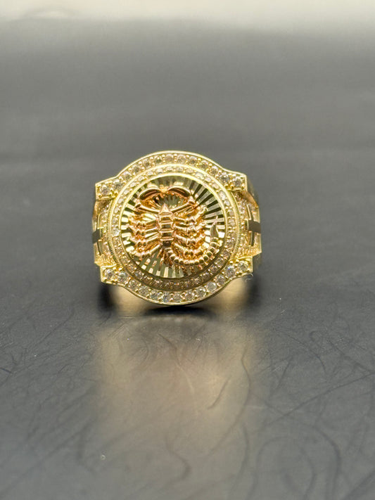 RING SCORPION ICED OUT IN 14K GOLD